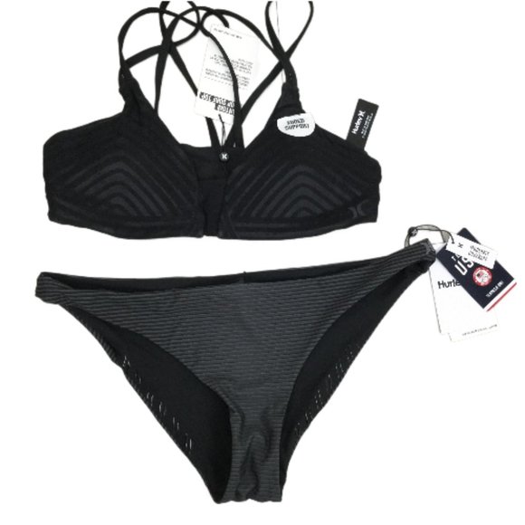 Hurley Other - NWT Hurley Black Bikini Top and Bottom